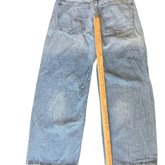 ZARA Wide Leg High-Rise Jeans – Light Wash, Size 12 - Picture 6 of 11